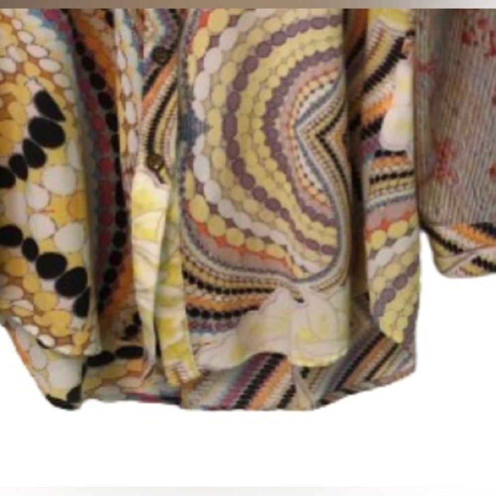 Mesmerize 70’s print button down long sleeve shirt SZ M psychedelic - Picture 4 of 7
